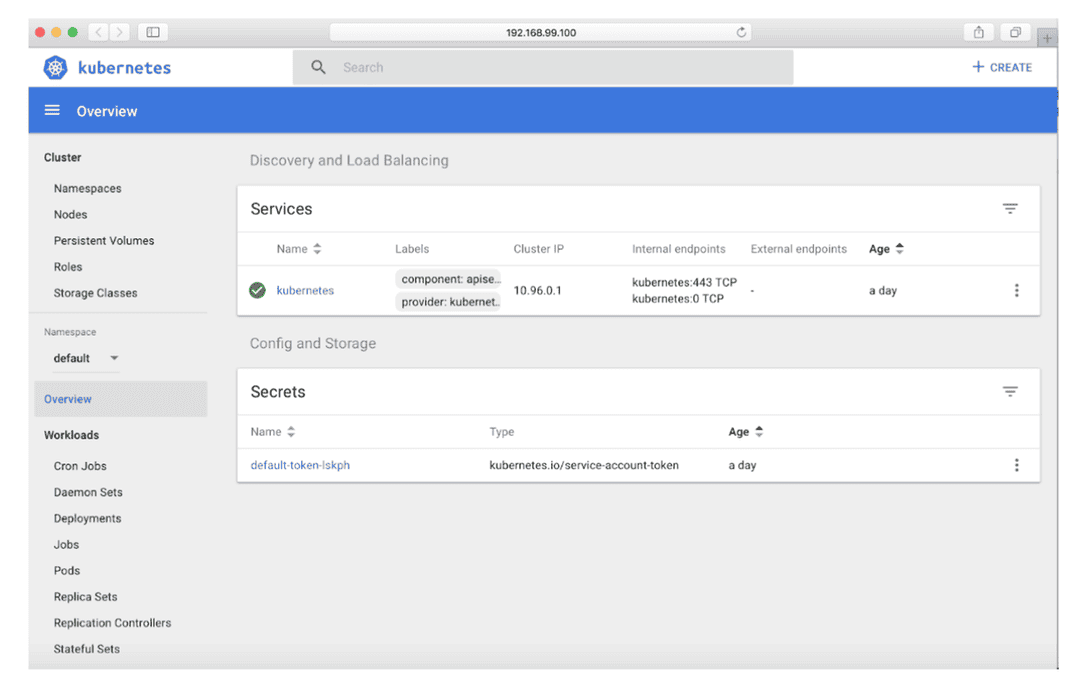 Kubernetes minikube Dashboard