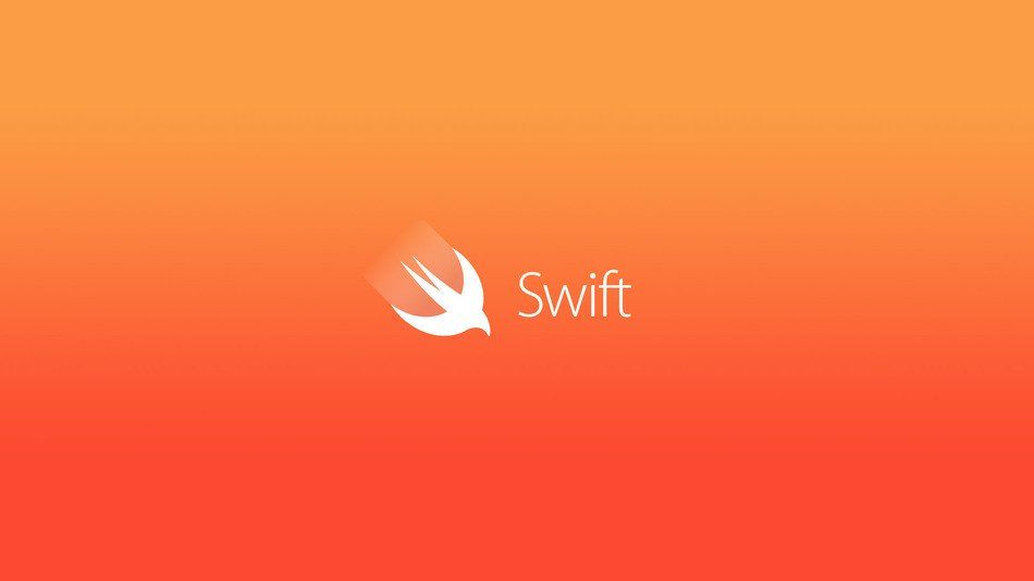 Graphic of Swift logo on an orange background